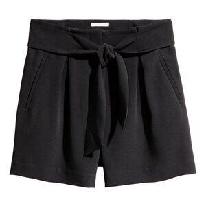 Black High Waisted Bow-Tie Dressy Shorts (H&M)